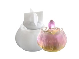 Molde silicona portavela tapa flor de loto 